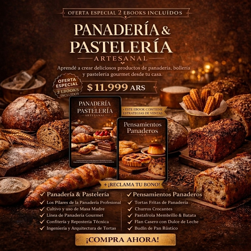 Panadería Gourmet y Pastelería Artesanal + Bono Pensamientos Panaderos: Horneá, emprendé y disfrutá.